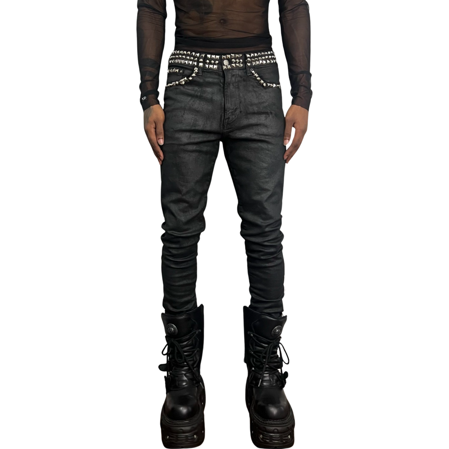 Hyper Studded Wax Denim