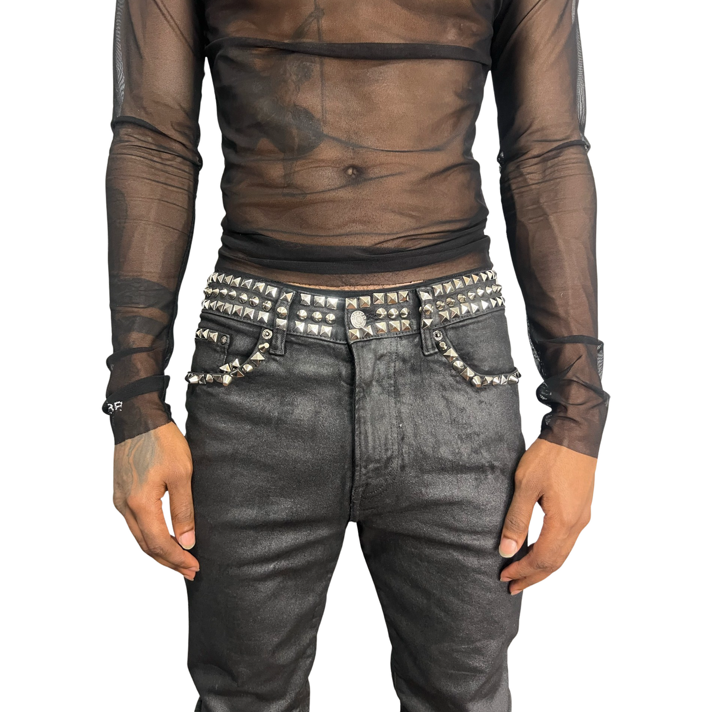 Hyper Studded Wax Denim