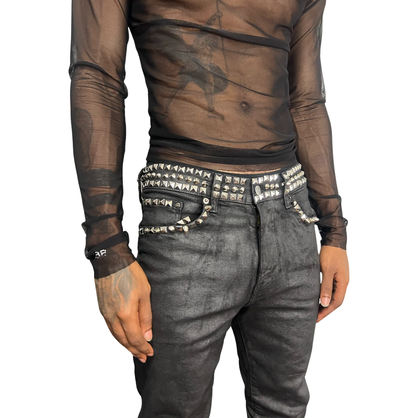 Hyper Studded Wax Denim
