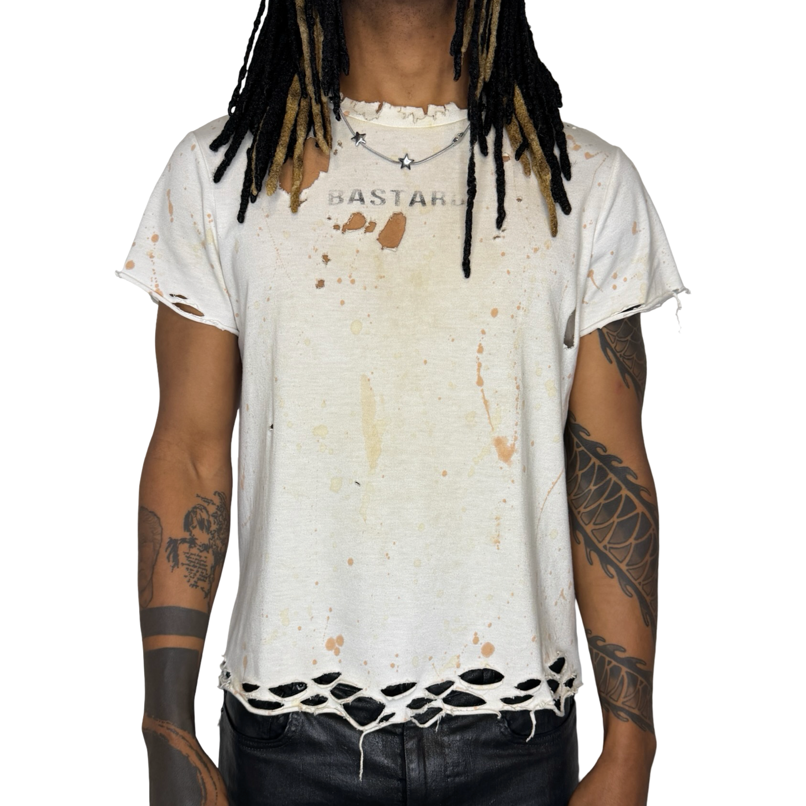 Bastard Extreme Distress Tee (WHT) – lilbastardboy