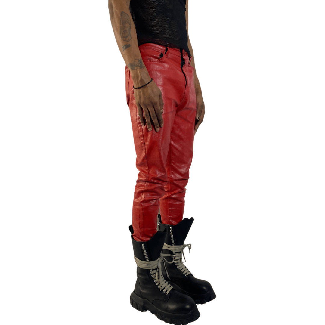 Red Wax Skinny Jeans