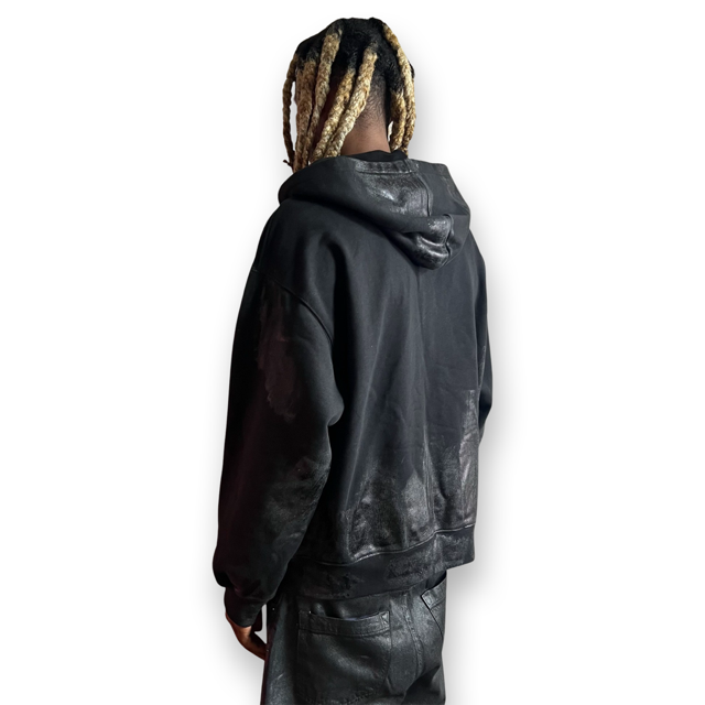 Melted Foil Zip-Up Hoodie