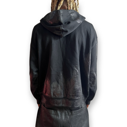 Melted Foil Zip-Up Hoodie