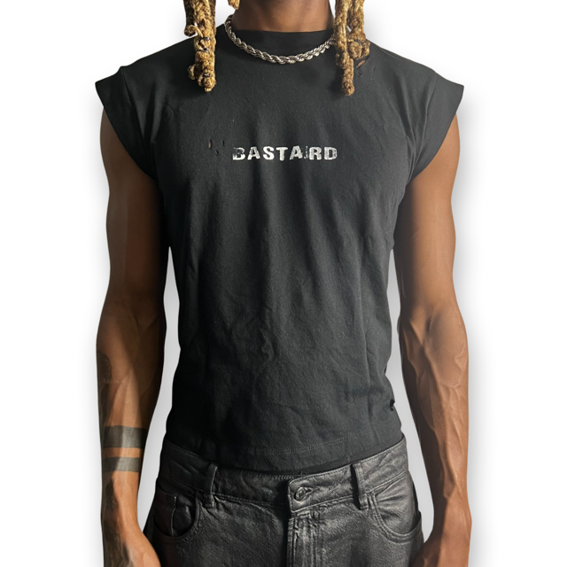 "Bastard" Extended Shoulder T-Shirt (Blk)