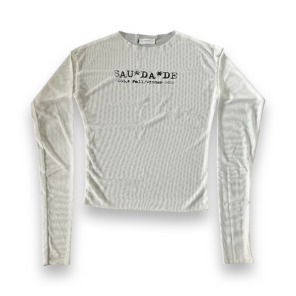 Sau*da*de Longsleeve Mesh Top (Wht)