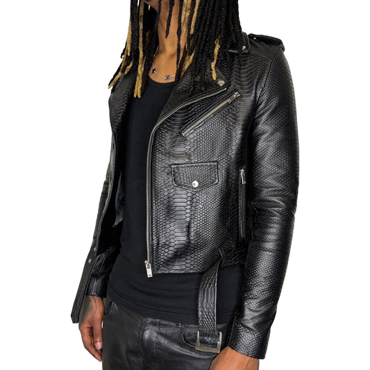"REX" Python Leather Jacket