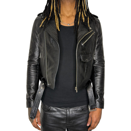 "REX" Python Leather Jacket