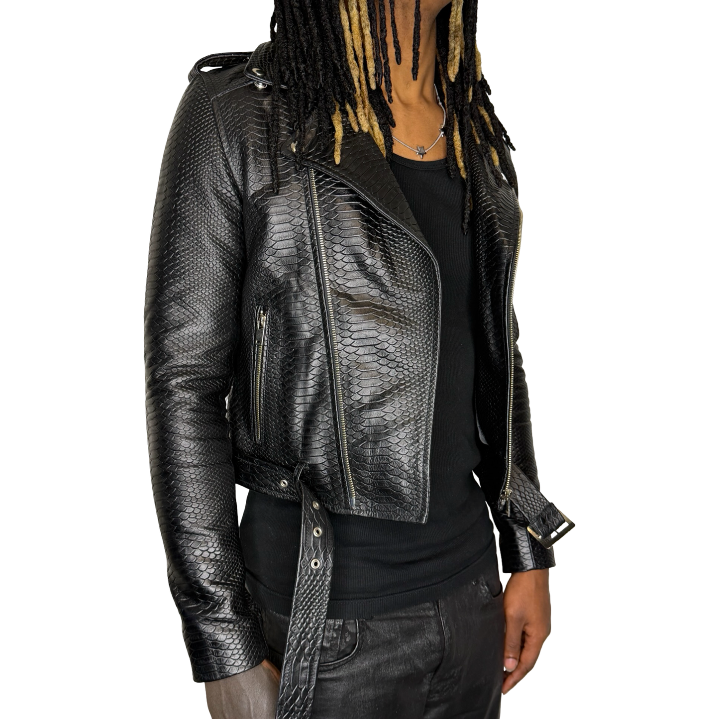 "REX" Python Leather Jacket