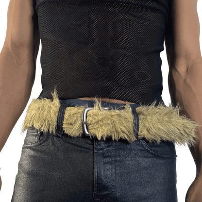 Lions Mane Tan Fur Belt